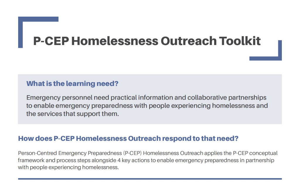 P-CEP Homelessness Outreach Toolkit